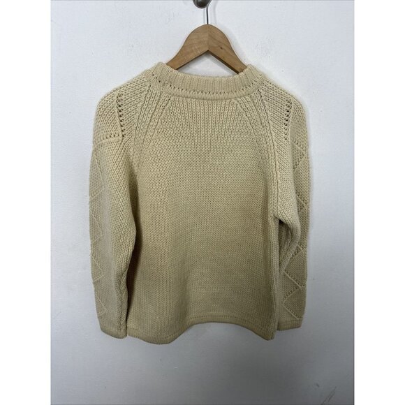 Vintage 60s Mr Poodle Hand Loomed Heavy Knit Sweater Woman XL Fisherman Canada - Picture 5 of 5